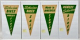 Lot Of 4 Vintage Schwinn Bicycle Dealer Advertising Pennants
