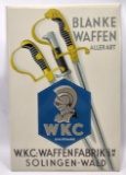WKC Solingen German Knife Celluloid Advertising Sign