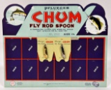 Vintage Pflueger Chum Fishing Lures Store Display Sign