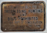 Vintage Indiana Wildlife Conservation Embossed Metal Sign