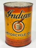 Early Indian Motorcycle Bullseye Quart Motor Oil Can