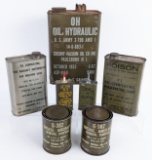 (7) Vintage US Military Oil / Grease Cans