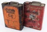 (2) Vintage Phillips 66 Gas Station One Gallon Slim Cans