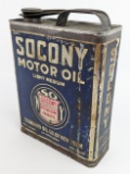 Early SOCONY Standard Oil Light Medium Motor Oil 1 Gallon Slim Can