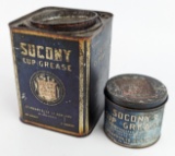 (2) Early SOCONY Standard Oil Of New York Cup Grease Cans