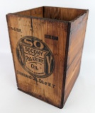 Early SOCONY Polarine Oil 5 Gallon Can Wooden Shipping Crate