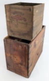 (2) Early Gargoyle Mobil Wooden Oil / Grease Can Shipping Crates