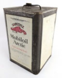 Early Gargoyle Mobiloil Arctic 5 Gallon Oil Can w/ Cap
