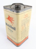 Vintage Mobiloil Arctic Square 1 Gallon Oil Can w/ Cap