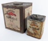 (2) Early Gargoyle Mobiloil ÒCCÓ Oil Cans w/ Lids