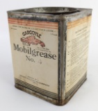 Early 5lb Gargoyle Mobilgrease No.4 Grease Can w/ Lid