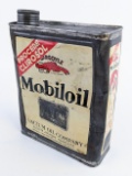 Early French Slim Gargoyle Mobiloil ÒAFÓ 2 Liter Oil Can w/ Cap