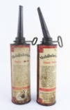 (2) Early Vacuum Oil Company Mobilubricant Handy Package One Pound Oil Cans