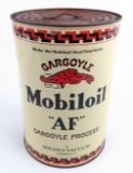 Early Gargoyle Mobiloil ÒAFÓ 5 Quart Oil Can w/ Lids