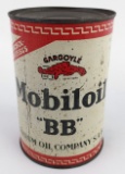 Scarce Early French Gargoyle Mobiloil ÒBBÓ Full Quart Oil Can