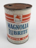 Vintage SOCONY-Vacuum Mobil Magnolia Lubrite Quart Metal Motor Oil Can
