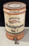 Early SOCONY Gargoyle Mobilgrease No.2 100lb Grease Can
