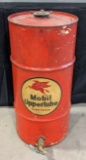 Early SOCONY-Vacuum Mobil Upperlube Barrel Can w/ Spout