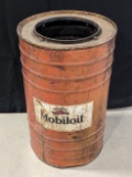 Large Early Gargoyle Mobiloil Barrel Oil Can