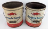 (2) Vintage Gargoyle Grease 35lb Grease Cans