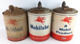 (3) Vintage Mobil Service Station 5 Gallon Oil Cans