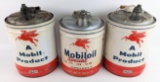 3) Vintage Mobil Service Station 5 Gallon Oil Cans