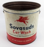 Vintage Mobil Service Station Sovasuds Car Was Concentrate 14lb Can
