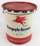 Vintage Mobil Gargoyle Grease 35lb Grease Can w/ Wood Handle