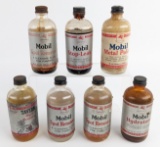 (7) Vintage Mobil Service Station Glass 8oz Bottles