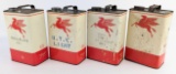 (4) Vintage Mobil Service Station One Gallon Oil Cans