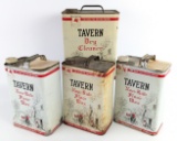 (4) Vintage Mobil Tavern Service Station Cans