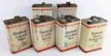 (6) Early SOCONY-Vacuum Mobil Sanilac One Gallon Cans