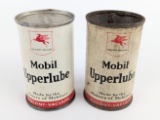 (2) Early SOCONY Mobil Upperlube 4oz Cans