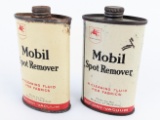 (2) Vintage SOCONY Mobil Spot Remover 3oz Metal Cans
