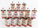 (14) Vintage Mobil Handy Oil Oiler 4oz Cans