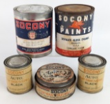 5) Early SOCONY Standard Oil New York Metal Cans