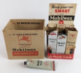 (7) Early SOCONY Mobil Wax 3oz Tubes In Original Display w/ Shipping Box
