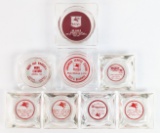 (8) Vintage Mobil Service Station Promotional Glass Ashtrays