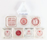 (8) Vintage Mobil Service Station Promotional Glass Ashtrays