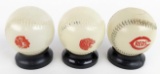 (3) Vintage Mobil Gas Station Glass Baseball Promotional Banks
