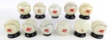 (11) Vintage Mobil Gas Station Glass Baseball Promotional Banks