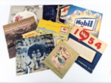 (8) 1930-1950s Mobil Gas Station Promotional Calendars