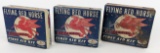 (3) Vintage Mobil Service Station Flying Red Horse First Aid Kit Tins