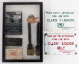 Vintage Mobil Service Station Oil Meter Signs / Brass Tags & More