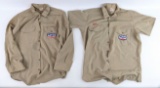 2) Vintage Mobil Service Station Attendants Unitog Work Shirts