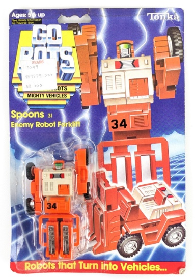 Vintage Tonka Go Bots Mighty Robot Vehicles - Spoons #31 NIP