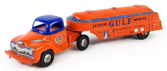 Courtland Tin Friction Gulf Gasoline Tanker Truck