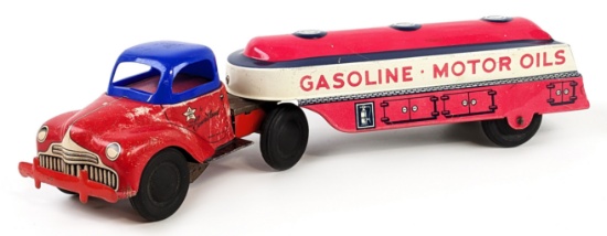 Courtland Tin Windup Gasoline Motor Oils Tanker Truck