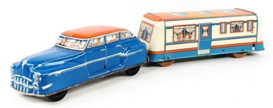 Wolverine Tin Windup Mystery Car w/ Travel Trailer