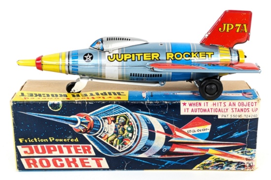 Japan Tin Friction Jupiter Rocket w/ Box